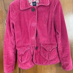 Gap Y2K Orchid Corduroy Jacket With Cotton Floral Lining, Size 4